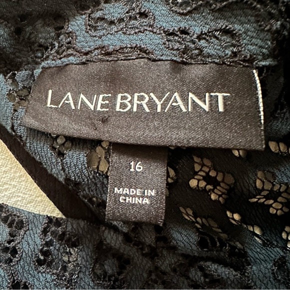 Lane Bryant Babydoll Tunic Top Women 16 Blue Lace Bell Sleeve Cottagecore Fairy - Picture 7 of 13